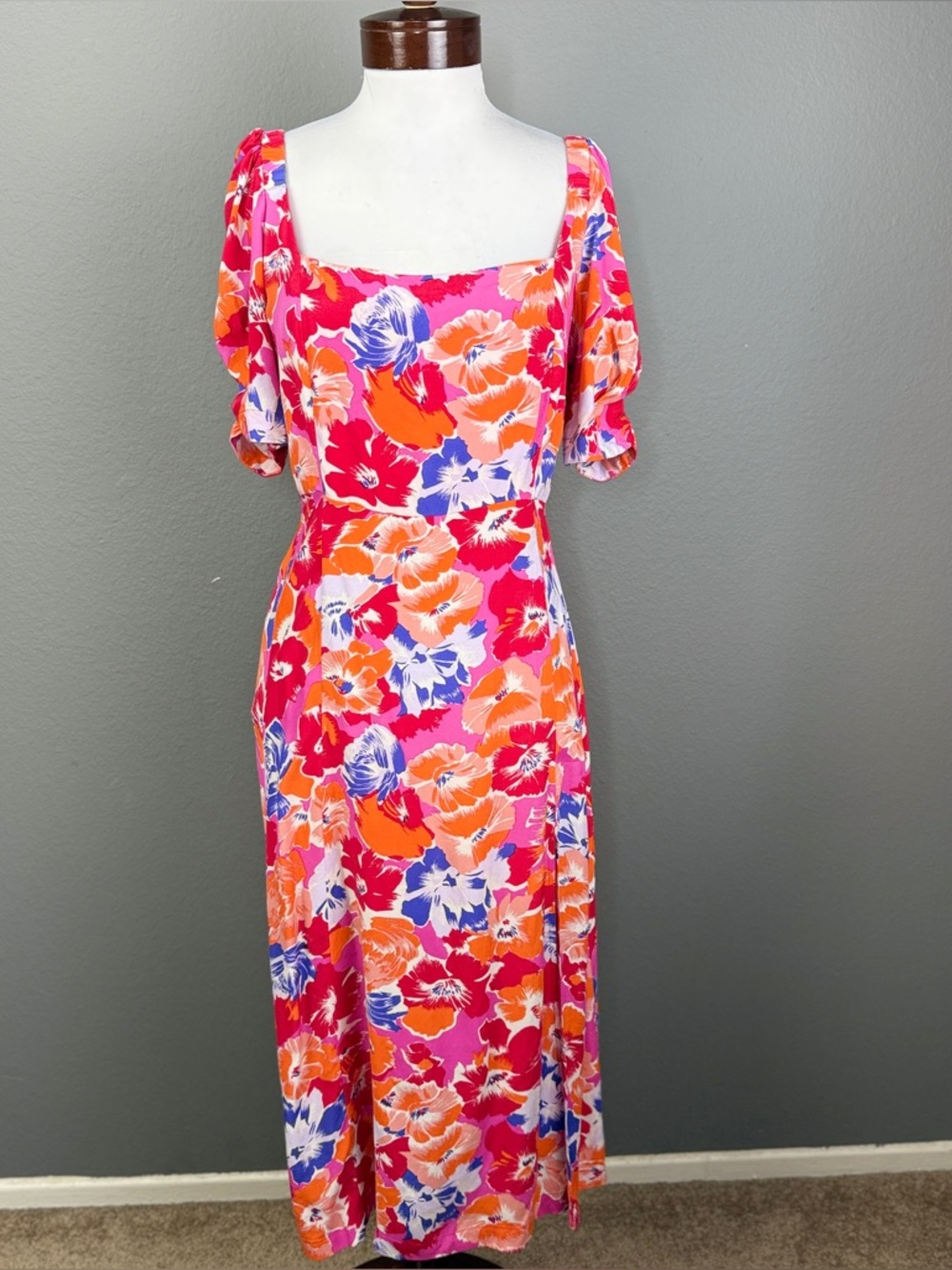 L*Space Alissa Super Bloom Floral Print Midi Dress Sz M Vacation Kentucky Derby
